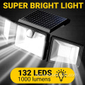 Benutzerdefinierte OEM 132LED Flexibler Verstellbarer Winkel Wireless Outdoor -Bewegungssensor aktiviert Outdoor Solar Wall Lampe